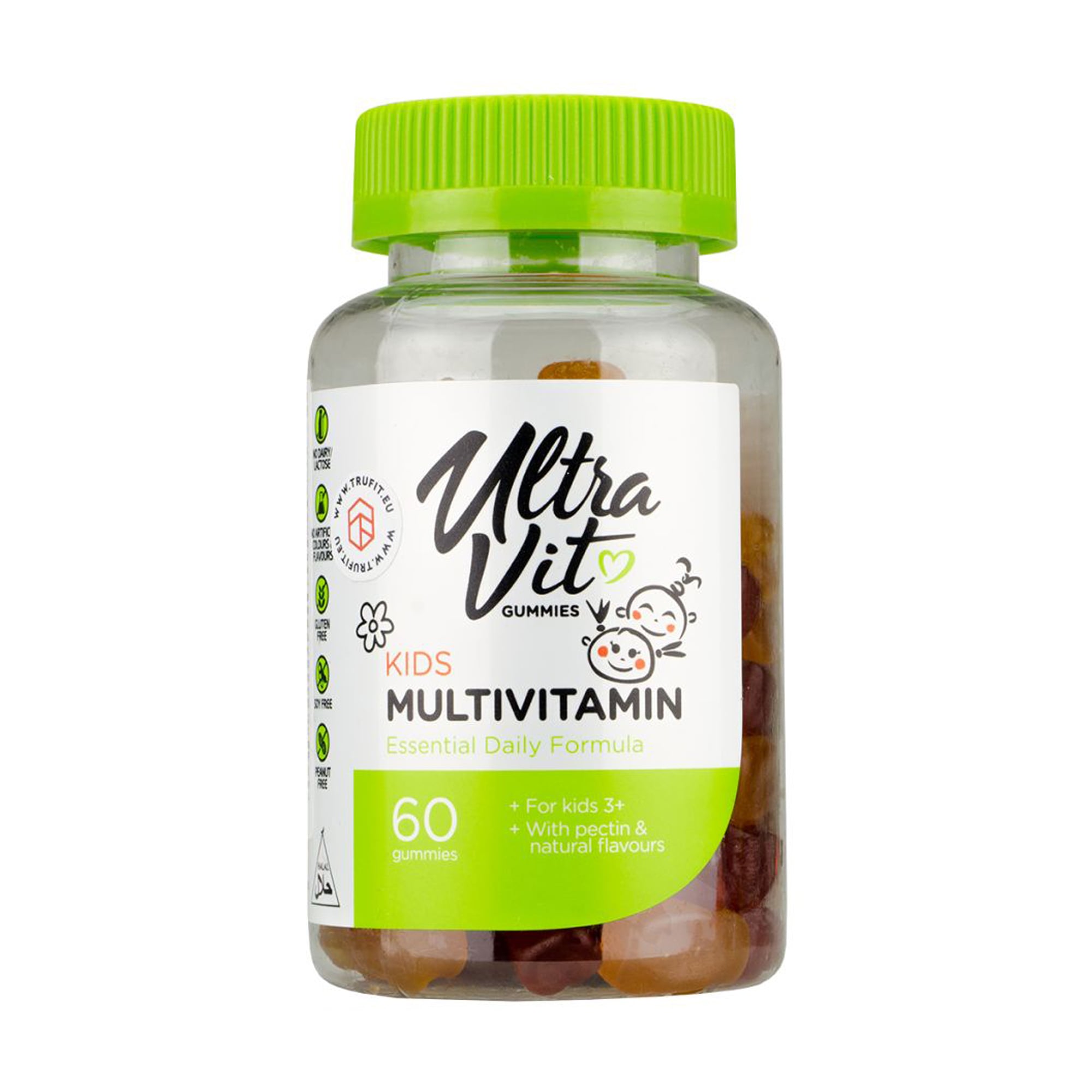 Мультивітаміни для дітей UltraVit Kids Multivitamin, 60 жувальних цукерок